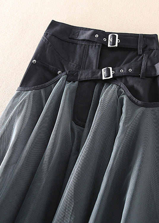 French Grey fashion Patchwork Tulle Skirts