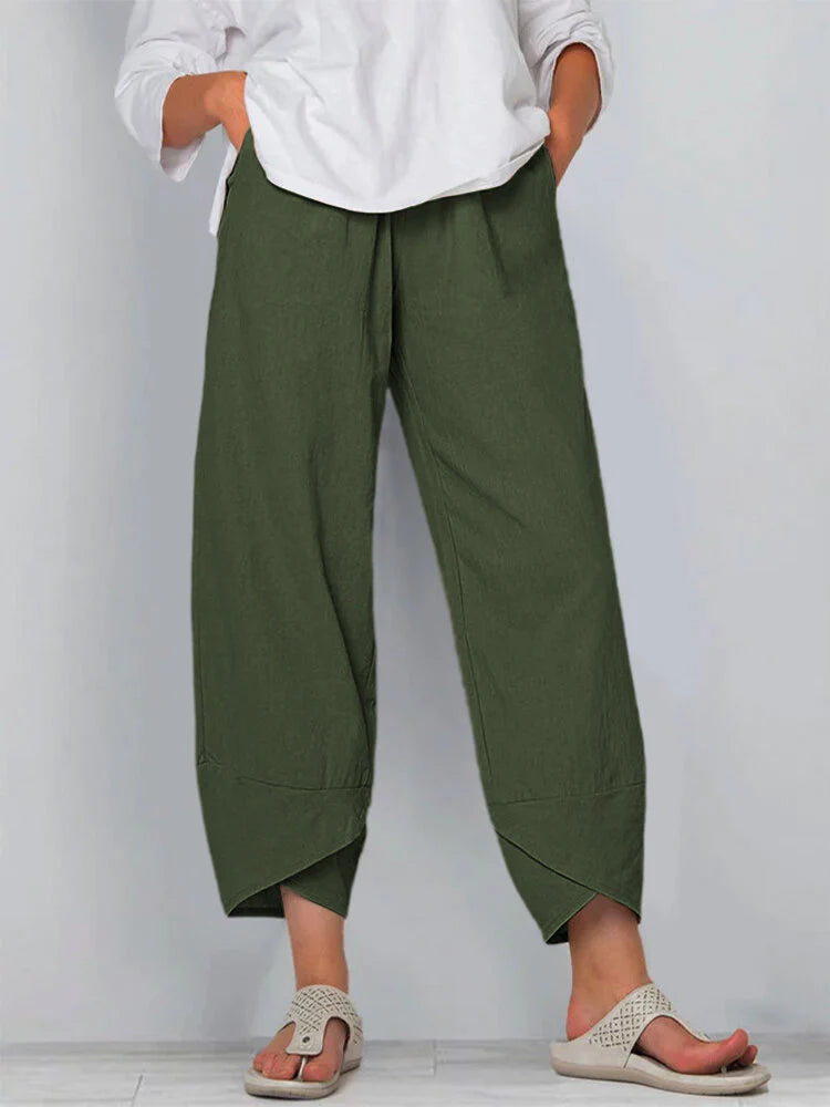 Solid Color Simple Casual Ankle Pants